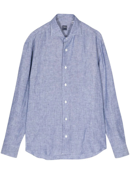  Fedeli Striped Linen Shirt - Blue 