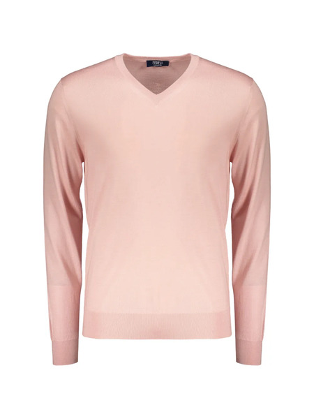  Fedeli V-neck Ribbed Sweater - Pink 