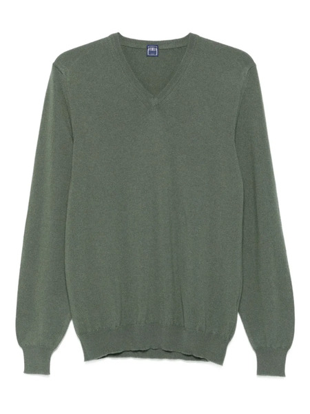  Fedeli V-neck Sweater - Green 