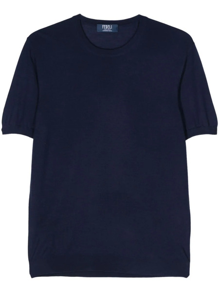  Fedeli Virgin Wool Fine-knit Jumper - Blue 