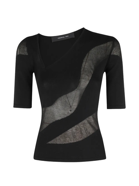  Federica Tosi Asymmetric Knit Top - Black 