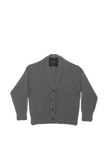  Federico Cina Frayed Button Cardigan - Grey 