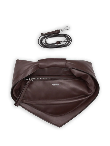  Federico Cina Knotted Tortellino Shoulder Bag - Brown 