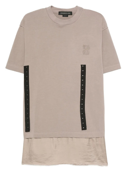  Federico Cina Panelled Crew-neck T-shirt - Brown 