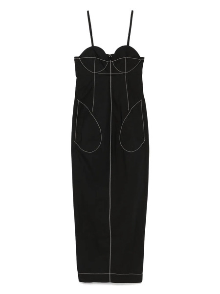  Federico Cina Pinces Long Dress - Black 
