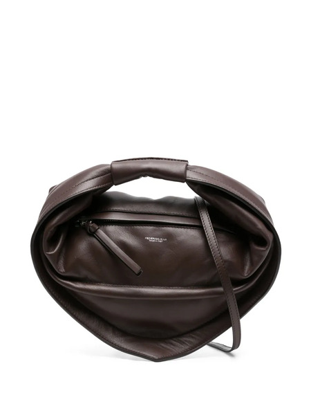  Federico Cina Tortellino Leather Tote Bag - Brown 