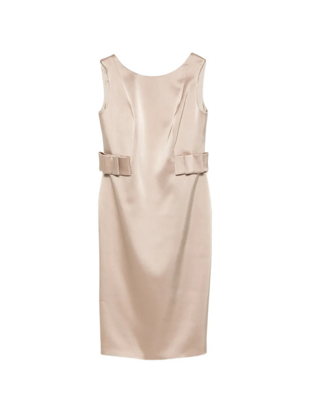  Fely Campo Bow-embellishment Midi Dress - Neutrals 