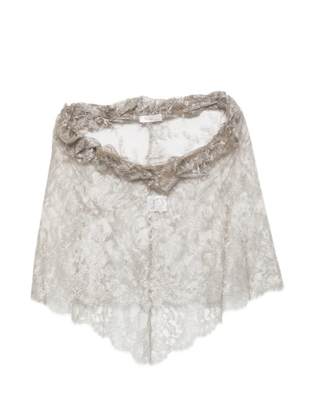  Fely Campo Ruffled Lace Top - Grey 