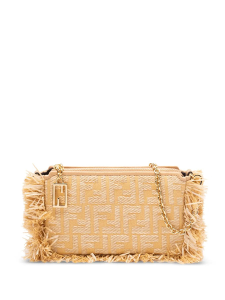  Fendi Baguette Fringe-detail Clutch Bag - Neutrals 