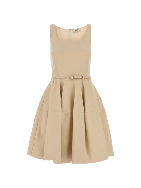  Fendi Belted-embellishment Mini Dress - Neutrals 