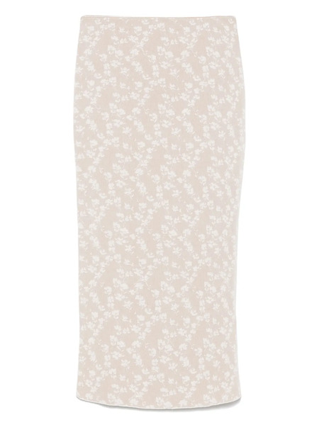  Fendi Bloom-jacquard Midi Skirt - Neutrals 