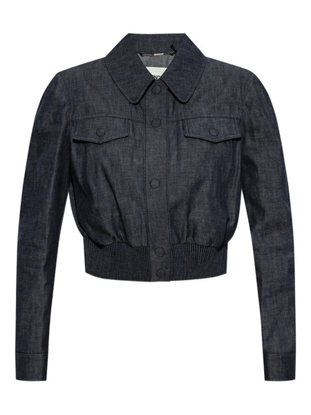  Fendi Buttoned Elastic-waist Jacket - Blue 