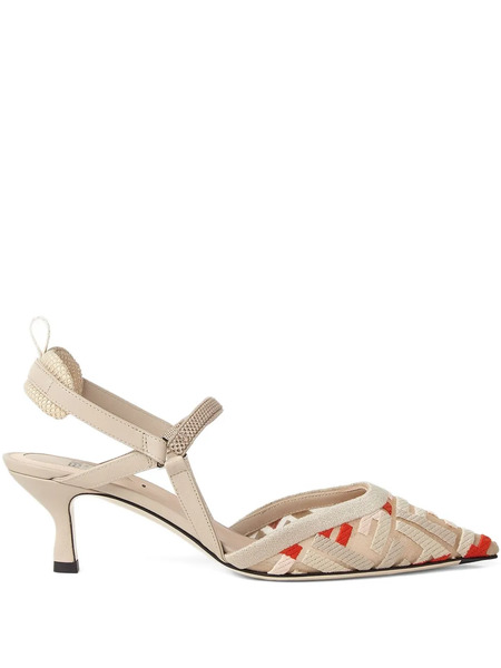  Fendi Colibrì Ff-motif Slingback Pumps - Neutrals 
