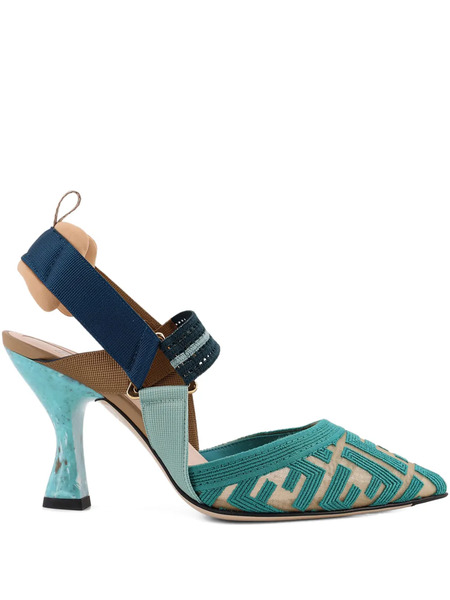  Fendi Colibrì Logo-print Straps Pumps - Blue 