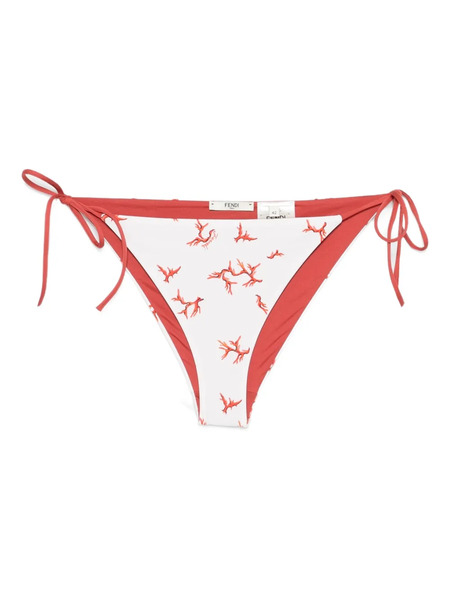  Fendi Coral-print Bikini Bottoms - Neutrals 
