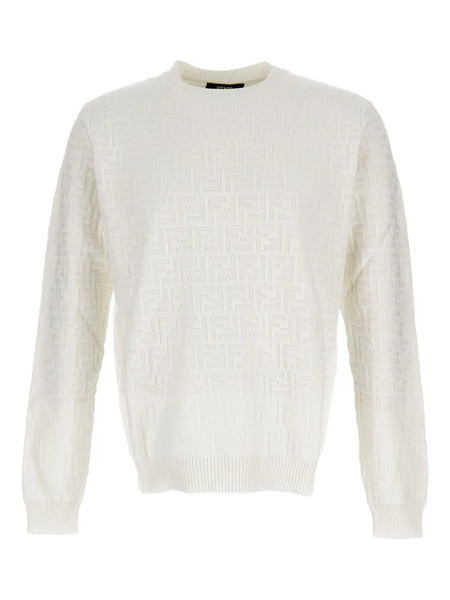  Fendi Crew-neck Ribbed Sweater - Neutrals 