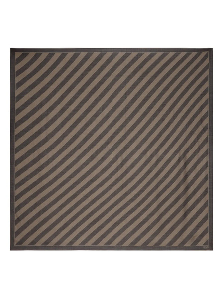  Fendi Diagonal-stripe Logo Scarf - Brown 