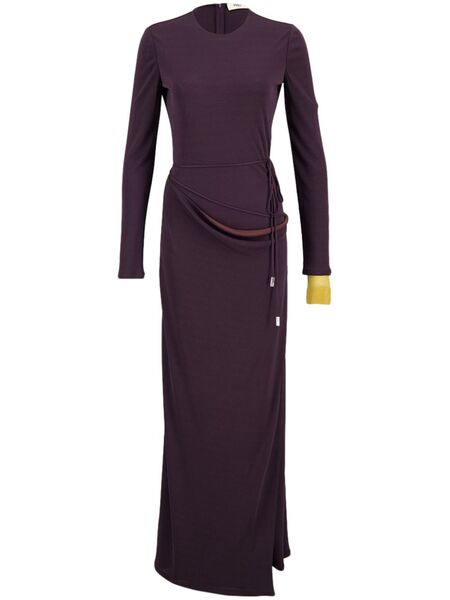  Fendi Draped Crepe Dress - Purple 