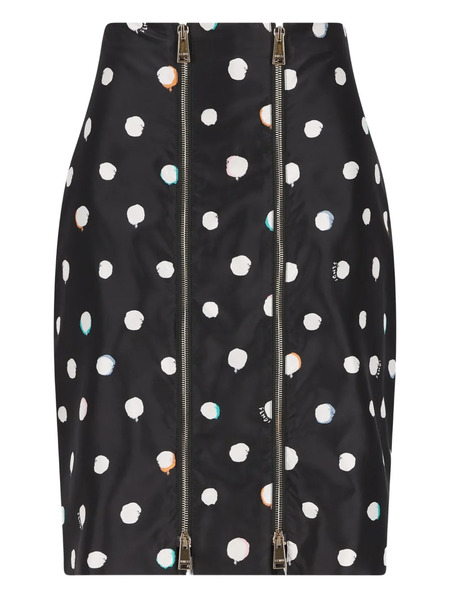  Fendi Falena Dots Printed Mini Skirt - Black 