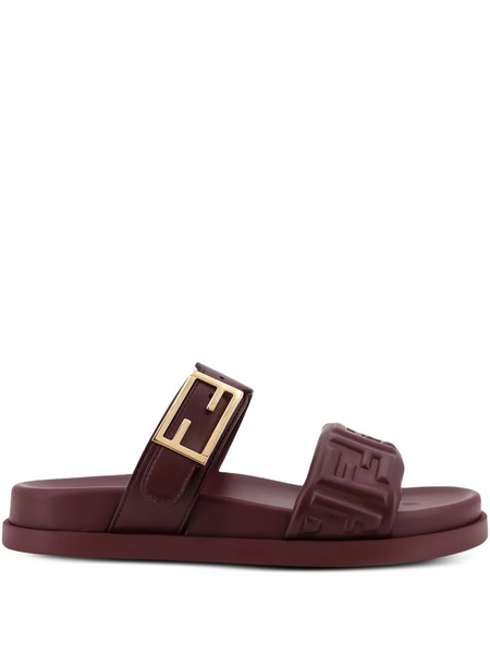  Fendi Fendi Feel Embossed Sandals - Brown 