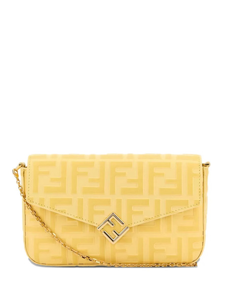  Fendi Ff Diamonds Logo-embellished Wallet - Yellow 