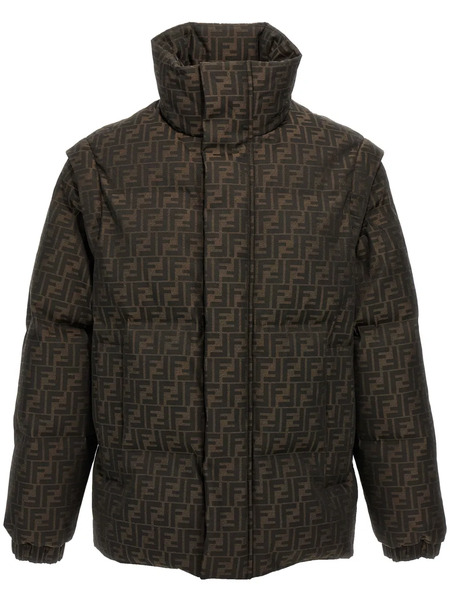  Fendi Ff Down Jacket - Brown 