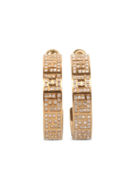  Fendi Ff-embellished Hoop Earrings - Gold 
