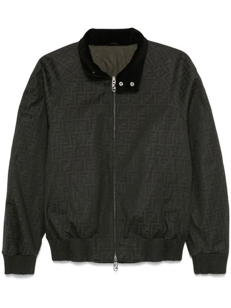  Fendi Ff-jacquard Bomber Jacket - Brown 