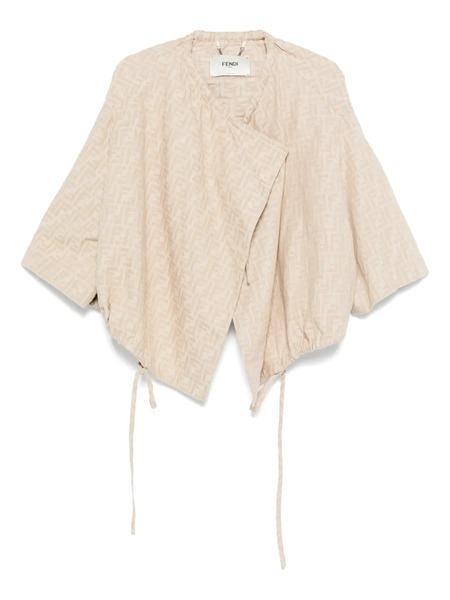  Fendi Ff-jacquard Drawstring Jacket - Neutrals 