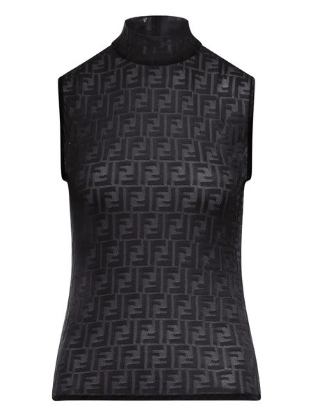  Fendi Ff Lace Top - Black 