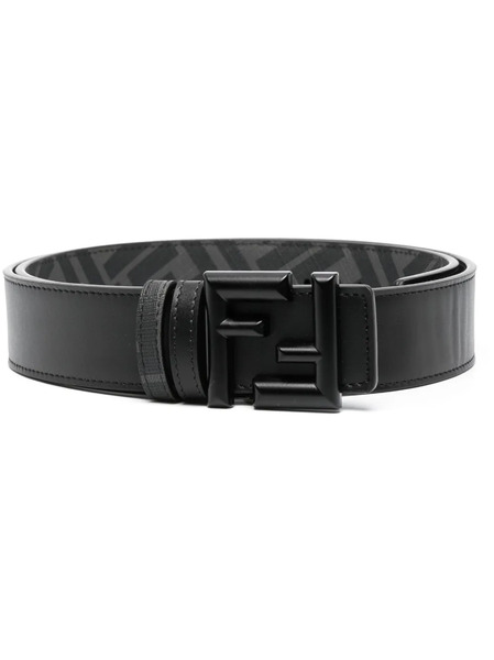  Fendi Ff Logo-buckle Leather Belt - Black 