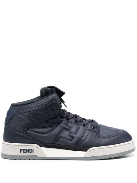  Fendi Ff Logo-embossed High-top Sneakers - Blue 