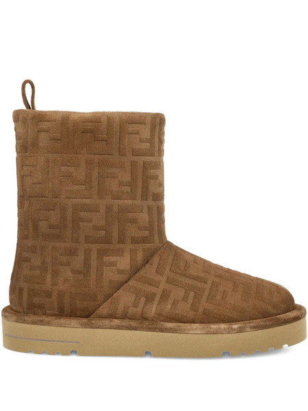  Fendi Ff-logo Padded Boots - Brown 