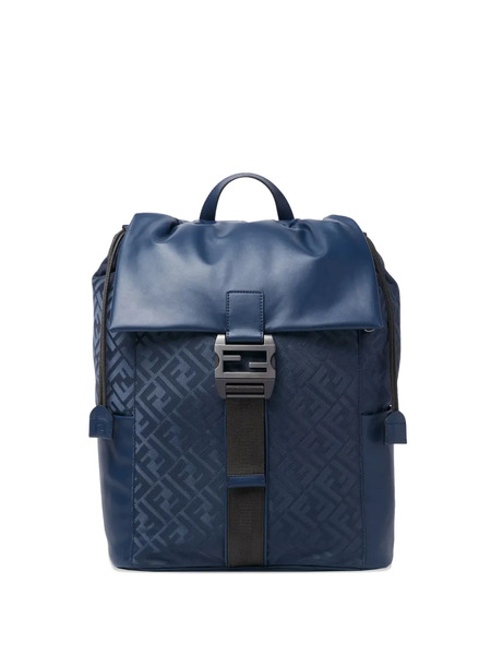  Fendi Ff-motif Buckle Backpack - Blue 