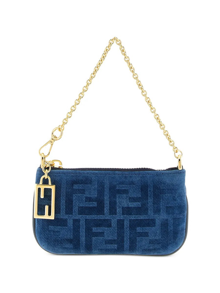  Fendi Ff-motif Logo-detail Mini Bag - Blue 