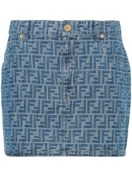 Fendi Ff-motif Mini Skirt - Blue 