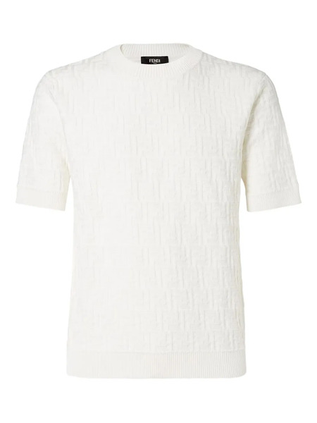  Fendi Ff-pattern Short-sleeve Pullover - White 