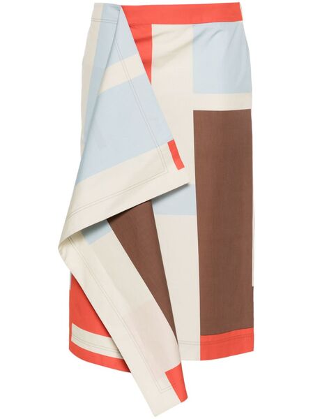  Fendi Ff Puzzle-print Midi Skirt - Neutrals 