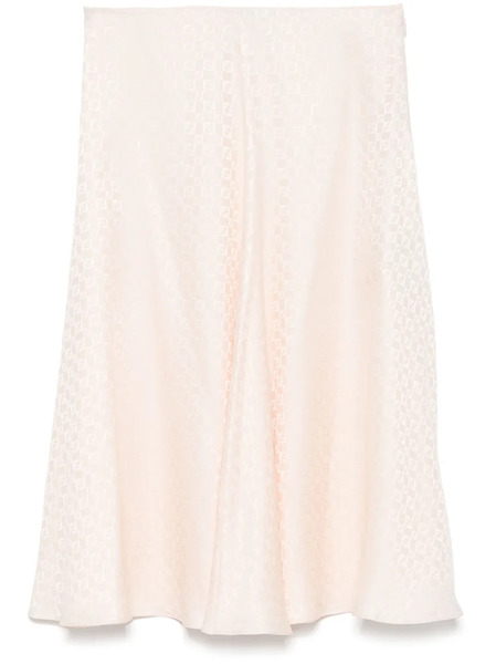  Fendi Ff Silk Midi Skirt - Pink 
