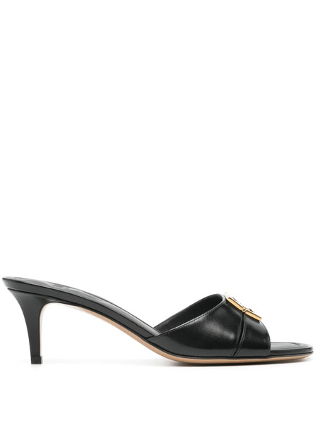  Fendi Ffold 55mm Leather Mules - Black 