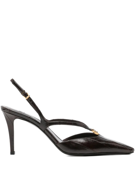  Fendi Ffold Slingback Pumps - Brown 