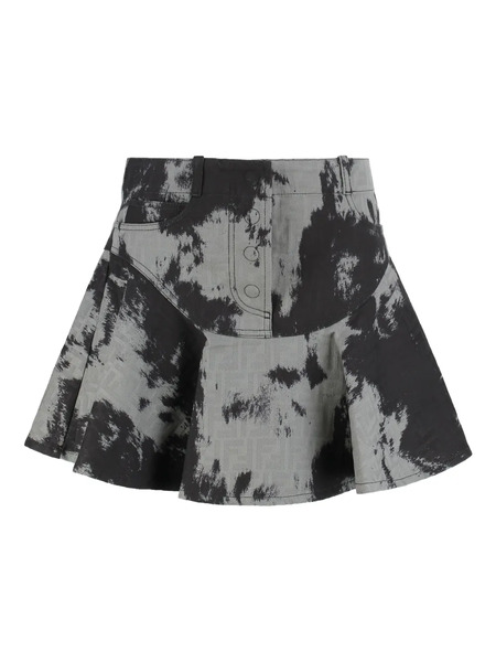  Fendi Five-pocket Jacquard Mini Skirt - Grey 