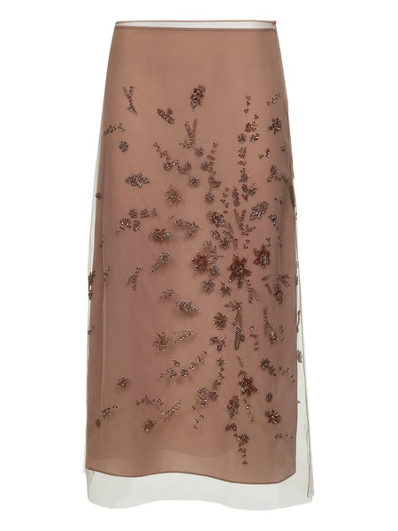  Fendi Floral-embellishments Midi Skirt - F0qa6 Pink 