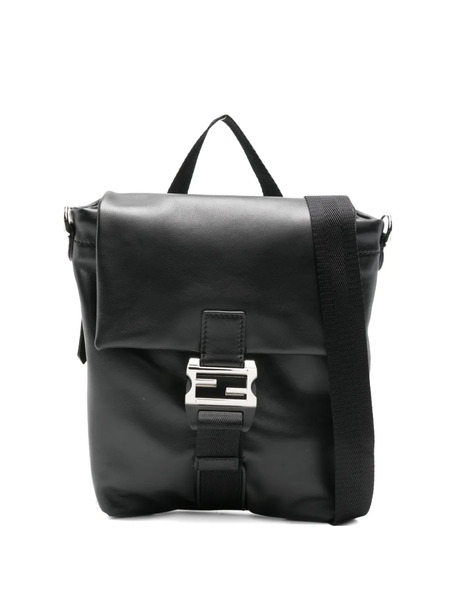  Fendi Flux Buckle Shoulder Bag - Black 