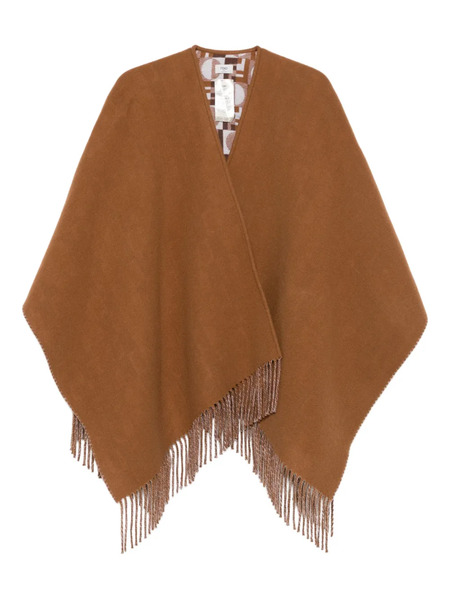  Fendi Fringe-detail Cape - Brown 