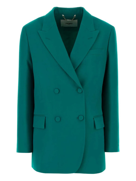  Fendi Grain De Poudre Blazer - Green 