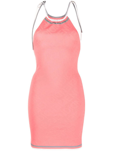  Fendi Halterneck Knitted Dress - Pink 