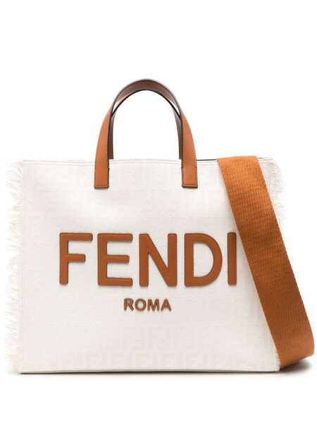  Fendi Jacquard-logo Canvas Tote Bag - Neutrals 