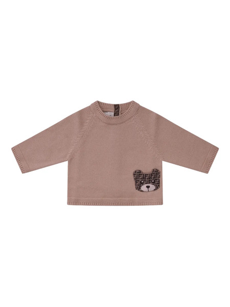  Fendi Kids Bear-appliqué Cardigan - Neutrals 