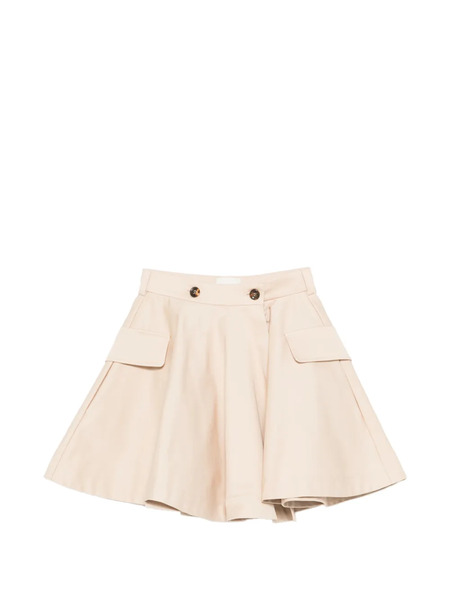  Fendi Kids Belt Front-pocket Skirt - Neutrals 